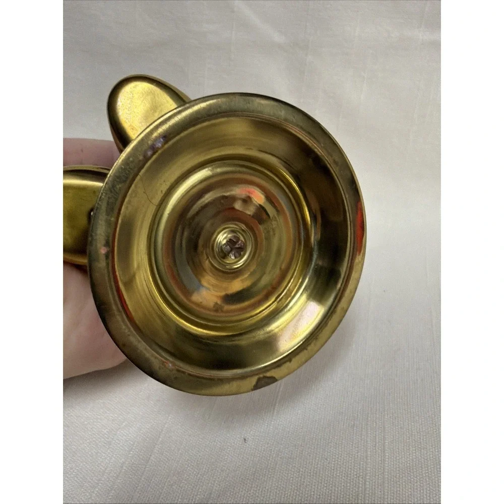 VTG Salt Pepper Brass Stand‎ Scale Decor Container MCM Retro Street Sign